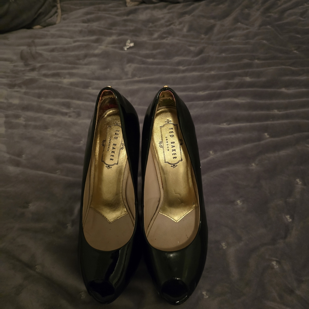Ted Baker Black Peep Toe Heels